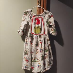 Christmas Grinch Dress Girl Handmade Holiday Max Cindy Lu puffy sleeves